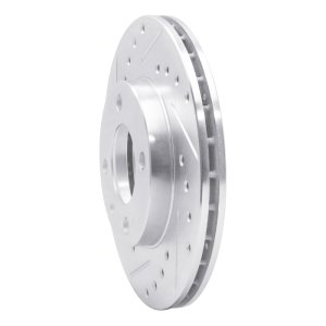 Audi 4000 Brake Rotor (1) - Front Left - R1 Concepts - Drilled & Slotted - Silver - `80-`08